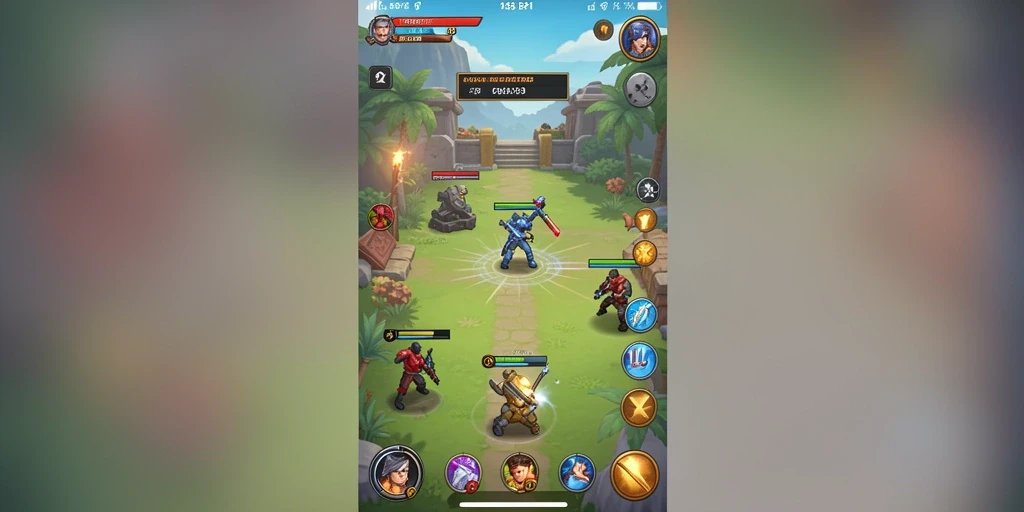 Screenshot menampilkan karakter utama dalam pertempuran epik.