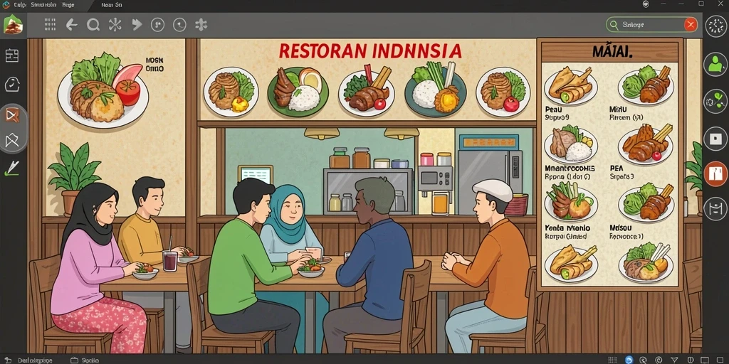 Tampilan menu utama dengan desain yang menarik.